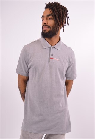 PRADA MENS VINTAGE POLO SHIRT LARGE GREY 90S