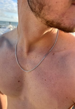 SILVER CUBAN CHAIN 3MM MENS 