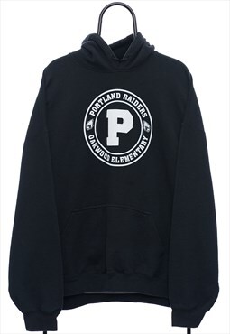 Vintage Portland Raiders Graphic Black Hoodie Mens