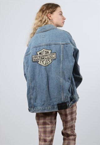 VINTAGE HARLEY-DAVIDSON MEDIUM BLUE DENIM JACKET