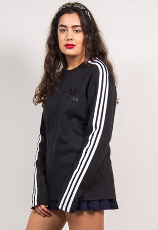 ADIDAS VINTAGE 90'S BLACK & WHITE SWEATSHIRT
