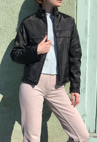 90S BLACK BOMBER JACKET