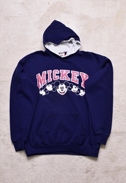 Vintage 90s Disney Blue Mickey Print Hoodie
