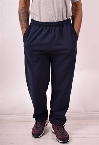 KAPPA MENS VINTAGE TRACKSUIT TROUSERS LARGE NAVY BLUE 90S