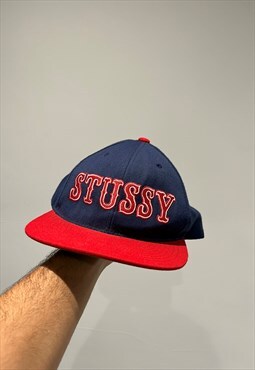 Vintage Stussy x Starter Cap Blue/Red.  