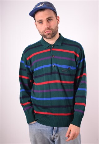PAUL & SHARK MENS VINTAGE JUMPER SWEATER MEDIUM GREEN 90S