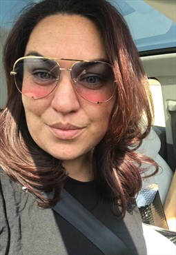 Rachael Aviator Sunglasses Blue Pink