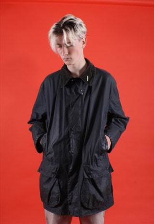 VINTAGE BARBOUR BLACK WAX JACKET