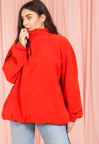 VINTAGE 90S 1/4 ZIP FLEECE IN ORANGE