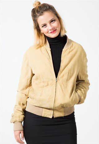 VINTAGE SUEDE BOMBER JACKET / S1875
