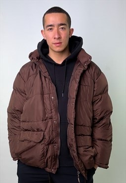 Brown y2ks Champion Puffer Jacket Coat