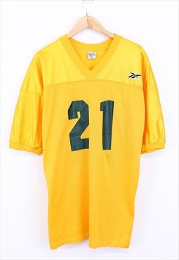Vintage Reebok Football Jersey Yellow Short Sleeve 21 Print 