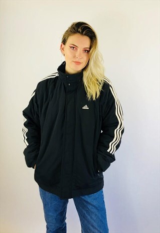 ADIDAS CLASSIC 3 STRIPE EMBROIDERED PUFFER COAT