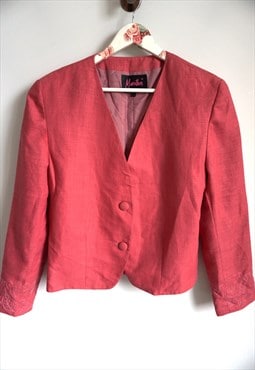 Vintage Rustic Pink Blazer Classic Top Buttons down