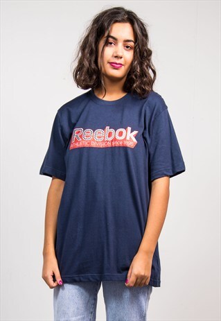 VINTAGE 90'S NAVY BLUE REEBOK T-SHIRT