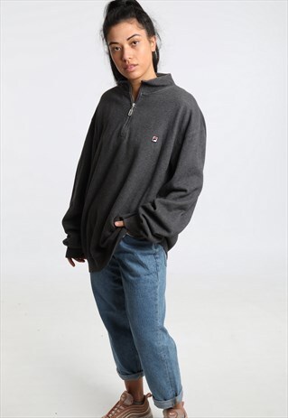 90S FILA EMBROIDERED LOGO 1/4 ZIP SWEATSHIRT