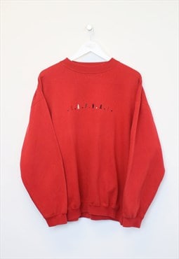 Vintage NafNaf spell out sweatshirt in red. Best fits XL