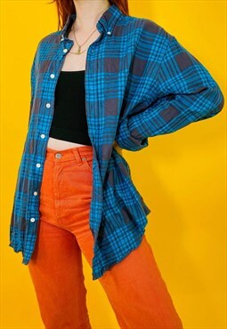 Vintage 90s GAP Cotton Plaid Oversized Flannel Shirt