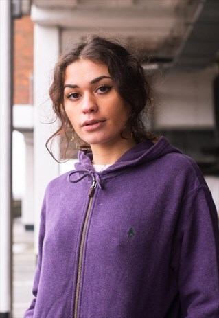 VINTAGE POLO RALPH LAUREN EMBROIDERED LOGO ZIP UP HOODIE