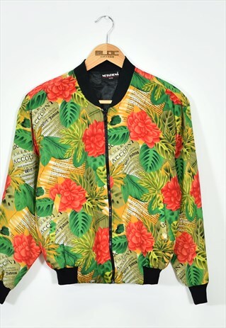 VINTAGE WOMEN'S BOMBER JACKET GREEN SMALL