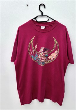 Vintage Oneita Middle East burgundy T-shirt XL