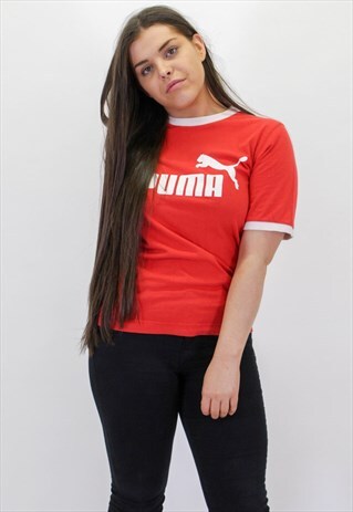 VINTAGE PUMA T-SHIRT IN RED