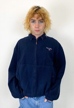 Vintage 90s POLO SPORT navy blue zip up jacket 