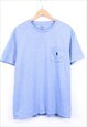 Vintage Ralph Lauren T Shirt Blue Short Sleeve Pocket Tee 