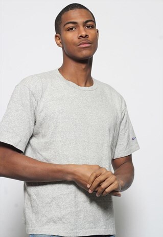 VINTAGE CHAMPION SLEEVE LOGO T-SHIRT GREY