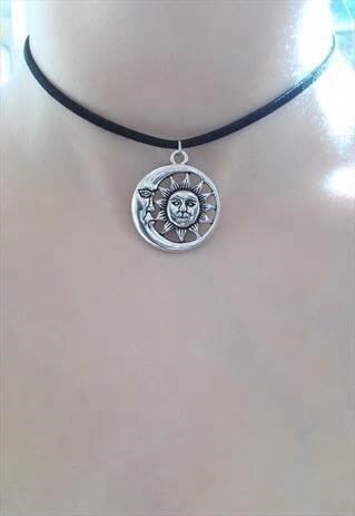 SUN AND MOON CHOKER - BLACK CHOKER