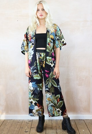 JUNGLE KITTY CROP PANTS & KIMONO CO-ORDINATES