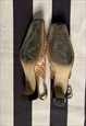 VINTAGE 90S SLINGBACK WOVEN, LEATHER, BEIGE WHITE, UK8 EU41