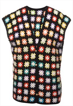 Vintage Crochet Sweater Vest - M