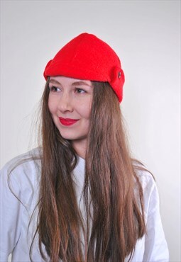 Woman red vintage party costume hat