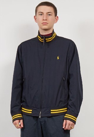 VINTAGE 90'S POLO RALPH LAUREN NAVY BOMBER JACKET