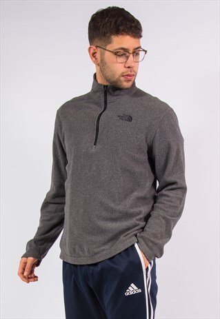 THE NORTH FACE 1/4 ZIP GREY FLEECE