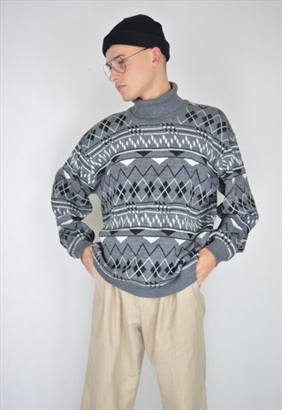 VINTAGE 80'S GREY GRAPHIC SWEATSHIRT