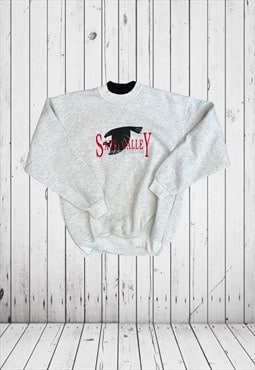 vintage grey embroidered Sauk valley college sweatshirt 