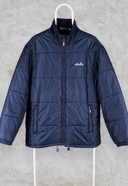 Vintage Ellesse Puffer Jacket Blue Medium