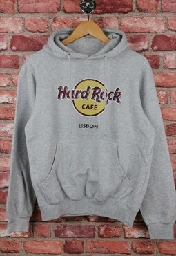 Vintage Hard Rock Cafe Lisbon Classic Logo Grey Hoodie