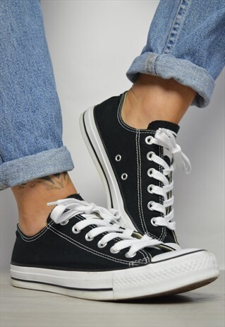 VINTAGE 90S CONVERSE BLACK OX SHOES TRAINERS PREPPY RETRO