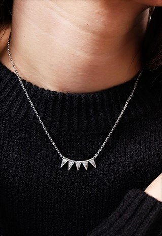 FIVE TRIANGLE STERLING SILVER NECKLACE