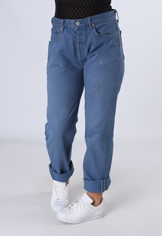 LEVIS 501'S DENIM JEANS BOYFRIEND HIGH WAISTED UK 12 (FKEI)