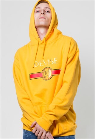 GOLD WE ARE DEVISE DESIGNER HOODIE, OVERSIZED
