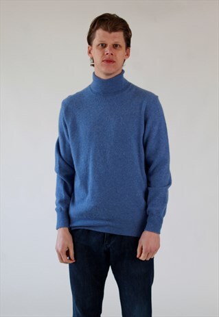 00S BENETTON BLUE ROLL NECK JUMPER