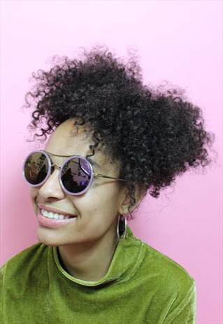 80'S STYLE PINK PURPLE REFLECTIVE FESTIVAL DISCO SUNGLASSES