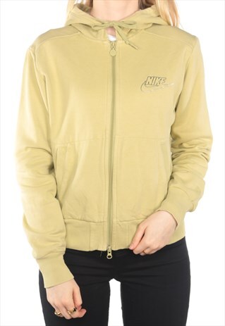 NIKE - GREEN PRINTED ZIP UP HOODIE - MEDIUM