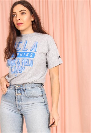 VINTAGE 90S ADIDAS GRAPHIC T-SHIRT IN GREY