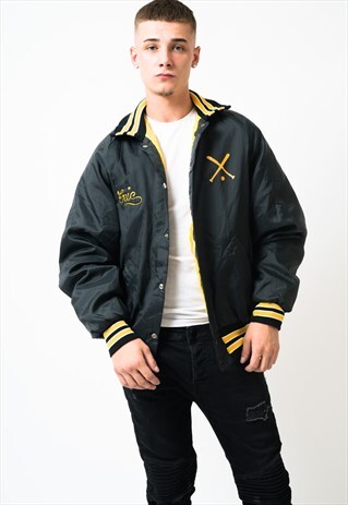 VINTAGE BLACK MCQUAID BASEBALL JACKET