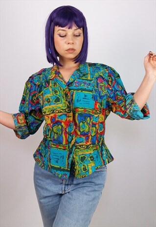 VINTAGE 80'S BLAZER BOLD PRINT